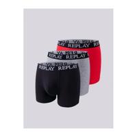 Replay - 3-pack Boxershort - Zwart/Grijs/Rood - Maat XL - thumbnail