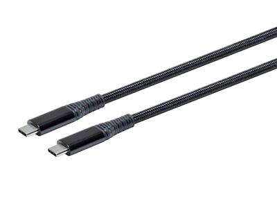 Monoprice Duurzame USB 3.2 Gen 2 Type-C data- en stroomkabel met kevlar-versterkte nylon-vlechtkabel - 1 meter - zwart | 5A/100W - AtlasFlex serie