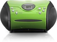 Lenco SCD24 - CD-speler voor kinderen - CD-radio - stereosysteem - boombox - FM-radiotuner - trackgeheugen - 2 x 1,5 W RMS-vermogen - AC- en batterijvoeding - groen zwart - thumbnail
