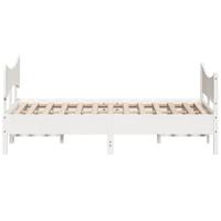 Bedframe zonder matras massief grenenhout wit 200x200 cm - thumbnail