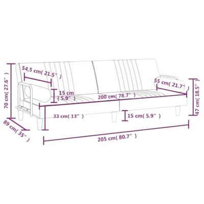 Slaapbank met armleuningen fluweel donkergrijs