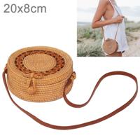Zonnebloem patroon herfst rotan handgemaakt rotan tas Vintage Art dames diagonale strandtas grootte: 20x20x8cm - thumbnail