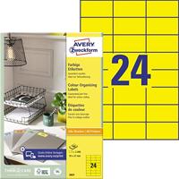 Etiket Avery Zweckform 3451 70x37mm geel 2400stuks - thumbnail