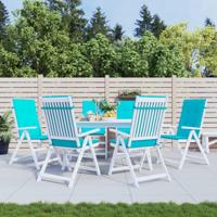 VidaXL Stoelkussens hoge rugleuning 6 st stof turquoise - thumbnail