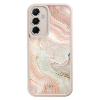 Samsung Galaxy A55 beige case - Marmer waves