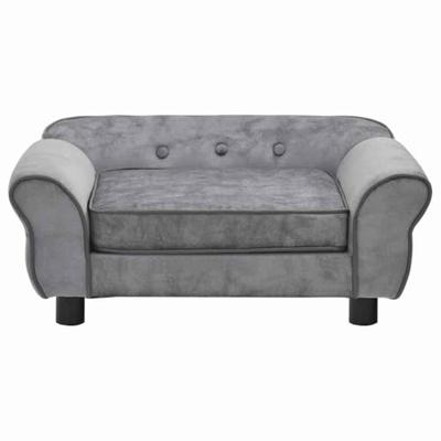 Hondenbank 72x45x30 cm pluche grijs