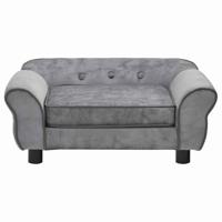 Hondenbank 72x45x30 cm pluche grijs - thumbnail