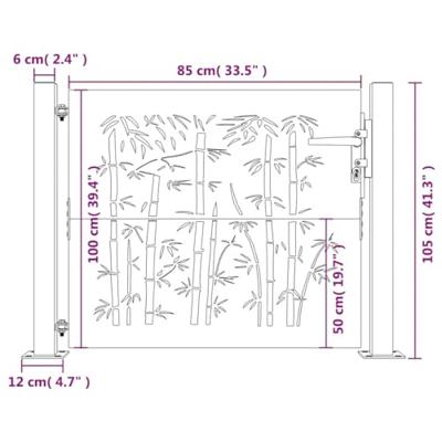 VidaXL Poort 100x100 cm bamboe-ontwerp cortenstaal VidaXL Poort 100x100 cm bamboe-ontwerp cortenstaal