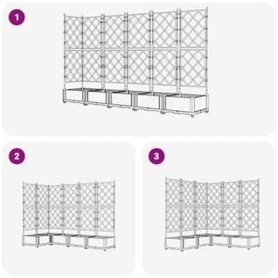 VidaXL Tuin bloempot 5 pcs wit 120 x 120 x 125,5 cm staal VidaXL Tuin bloempot 5 pcs wit 120 x 120 x 125,5 cm staal