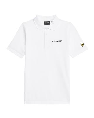 Lyle & Scott zomer polo shirt jongens - wit - Script embroidery