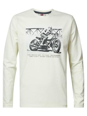 Petrol Industries Heren Vintage Flat Tack T-Shirt Lange Mouwen Air white - XXL