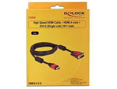 Delock 84343 HDMI naar DVI 24+1 Kabel bidirectioneel 3 m - thumbnail