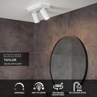 Lucide TAYLOR - Plafondspot Badkamer - LED Dim to warm - GU10 - 2x5W 2200K/3000K - IP44 - Wit - thumbnail