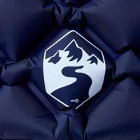 VidaXL Kampeermatras met kussen opblaasbaar 1-persoons marineblauw - thumbnail