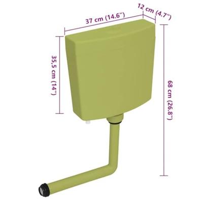 VidaXL Toiletstortbak met watertoevoer onderin 3/6 l olijfgroen