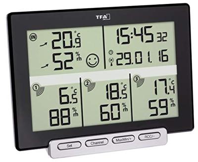 TFA Dostmann Multi-Sens 30.3057.01 Draadloze thermo- en hygrometer Zwart