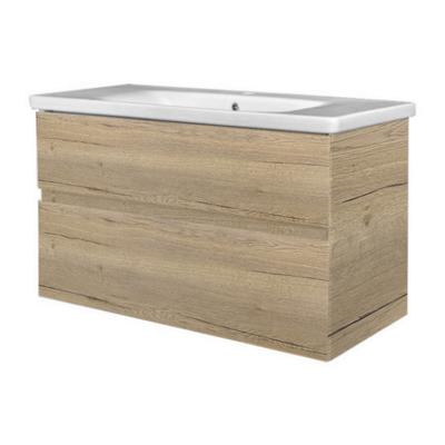 Best Design Badkamermeubel Quick 2 Laden Greeploos 100 cm Eiken Met Wastafel Best Design Badkamermeubel Quick 2 Laden Greeploos 100 cm Eiken Met Wastafel