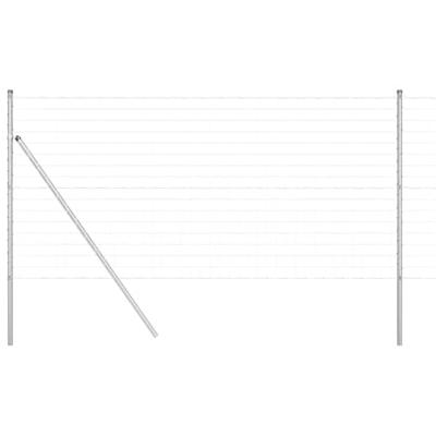 VidaXL Hek met paal zilver 1 x 10 m staal en pvc