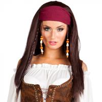 Pirate pruik met bandana - thumbnail