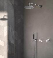 Doucheset Hotbath Cobber Inbouw Rond Geborsteld Nikkel 20cm Mengkraan Hoofddouche Wandarm Staafhanddouche 2 Greeps - thumbnail