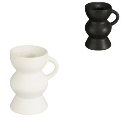 Kandelaar Veneto zwart/wit 9,5 cm 2 assorti | 36 stuks