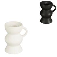 Kandelaar Veneto zwart/wit 9,5 cm 2 assorti | 36 stuks - thumbnail