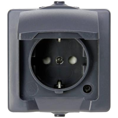 Nautic wandcontactdoos enkel IP44 1V RA antraciet