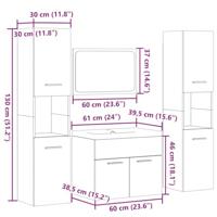 5-delige Badkamermeubelset bewerkt hout sonoma eikenkleurig - thumbnail