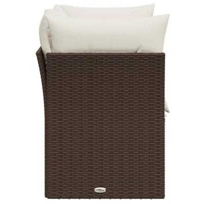 Tuinbank 2-zits met kussens poly rattan bruin Tuinbank 2-zits met kussens poly rattan bruin