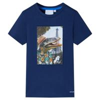 VidaXL Kindershirt 116 donkerblauw - thumbnail