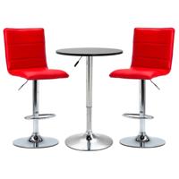 vidaXL 3-delige Barset kunstleer zwart - thumbnail