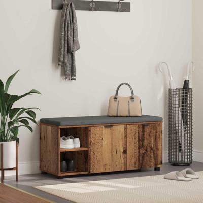 Halbank met kussen Effen Oudhout 100 x 38 x 46 cm Halbank met kussen Effen Oudhout 100 x 38 x 46 cm