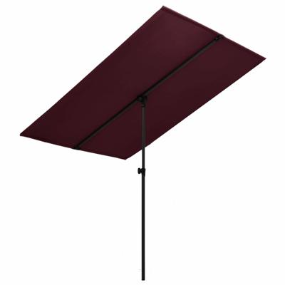 VidaXL Parasol met aluminium paal 2x1,5 m bordeauxrood