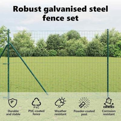 VidaXL Hek met paal groen 1,5 x 10 m staal