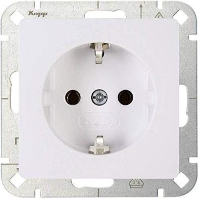 Kopp 923502002 Wandcontactdoos met randaarde Inzetstuk 1-voudig HK05 Arctisch-wit 1 stuk(s)