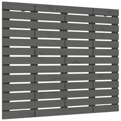 Hoofdbord wandmontage 141x3x91,5 cm massief grenenhout grijs