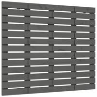 Hoofdbord wandmontage 141x3x91,5 cm massief grenenhout grijs - thumbnail