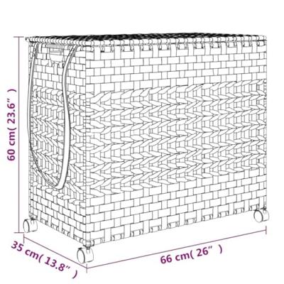 Wasmand op wielen 66x35x60 cm rattan donkerbruin Wasmand op wielen 66x35x60 cm rattan donkerbruin