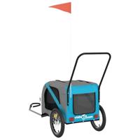 Fietskar voor huisdieren, blauw en grijs Oxford-stof en ijzer - thumbnail