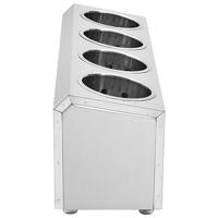 VidaXL Bestekhouder 4 vakken rechthoekig roestvrij staal - thumbnail