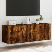 Tv-wandmeubels met LED 2 st 60x35x41 cm gerookt eikenkleurig - thumbnail