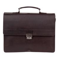 Burkely Dean Vintage Aktetas 3-vaks Brown - thumbnail