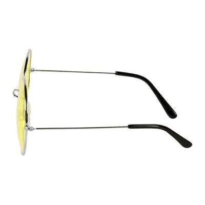 Boland Partybril hippie xl geel Boland Partybril hippie xl geel