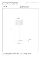 Lucide FOLD - Vloerlamp - Ø 45 cm - 1xE27 - Wit - thumbnail
