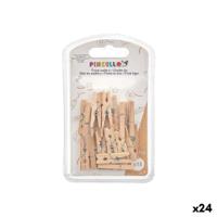 Klemmen Pincello Bruin Hout Klein (24 Stuks) - thumbnail