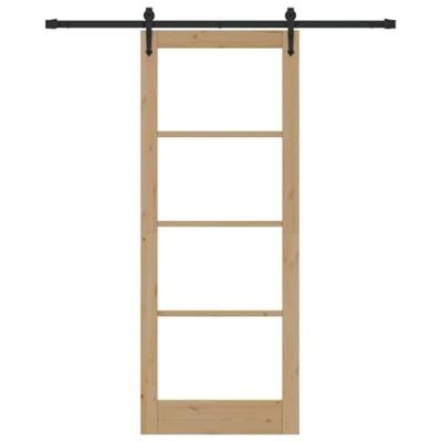 Glijdende Deur met Set voor Bevestiging 83x211 cm Massief Hout van Grenen