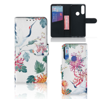 Alcatel 1S 2020 | Telefoonhoesje | Met pasjeshouder | Bird Flowers - thumbnail