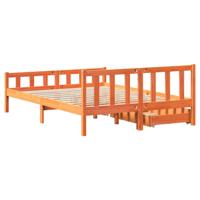Bedframe zonder matras massief grenenhout wasbruin 160x200 cm - thumbnail