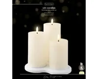Lumineo LED Kaarsen Oplaadbare Creme/Warm wit 3st - thumbnail