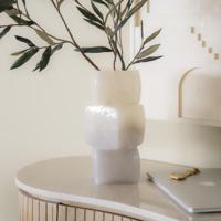 By-Boo Vaas 'Batu' Mondgeblazen glas, kleur Beige - thumbnail